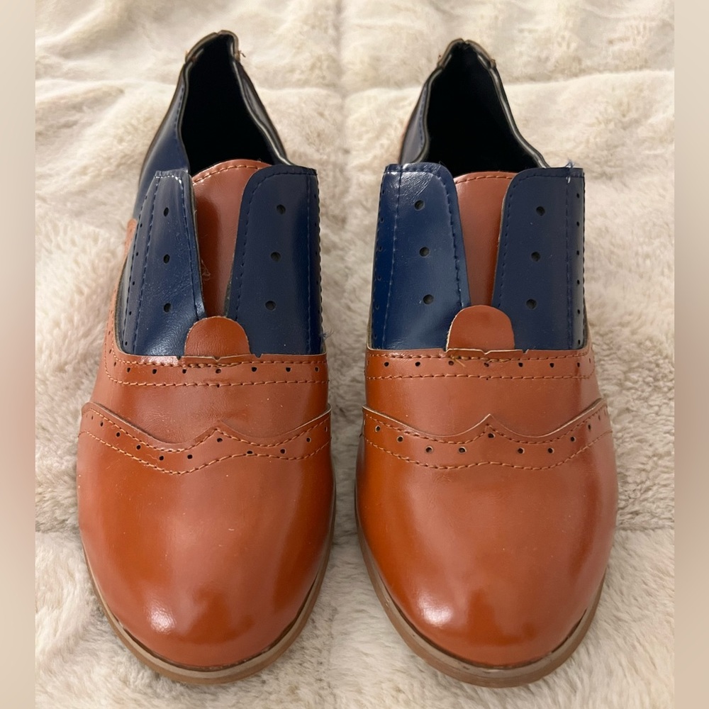 Never worn brown/navy loafers - Size 39